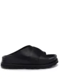 Jil Sander platform leather slides - Black