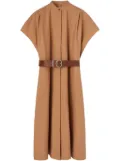 Jil Sander collarless belted shirt dress - Brown