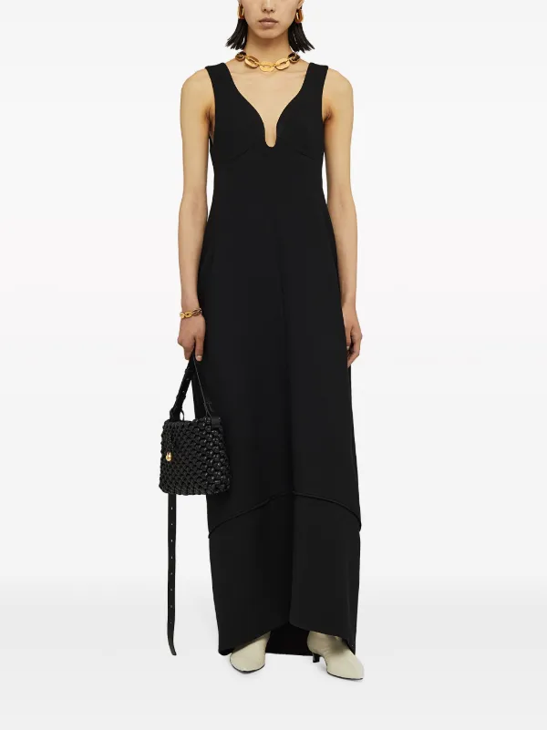 Jil Sander スウィートハートネック マキシドレス | ブラック 