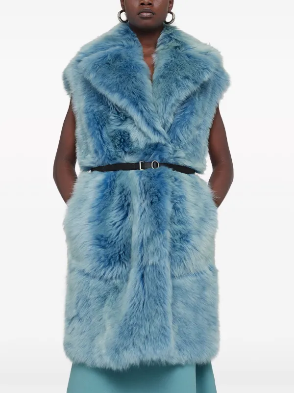 Fur vest hot sale with belt