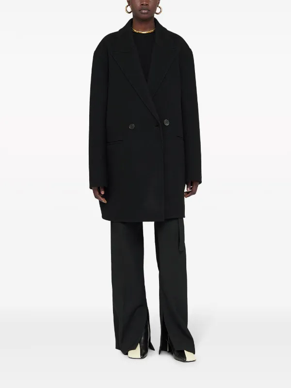 コート Jil Sander Black Double-Breasted Coat In Virgin Wool Jil Sander double-breasted Virgin Wool Coat | Black | FARFETCH