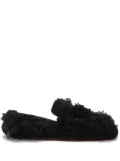 Jil Sander round-toe shearling slippers - Black
