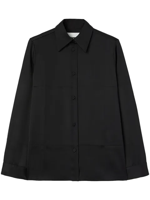 Jil Sander pointed-collar satin shirt