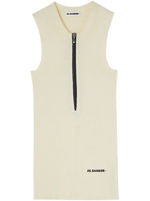 Jil Sander logo-print fine-ribbed tank top