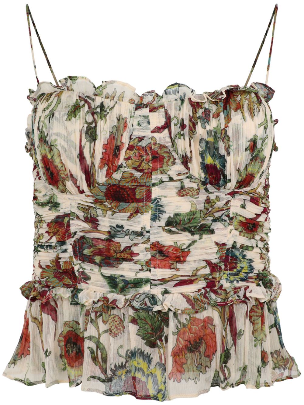 Amabel floral-print silk top