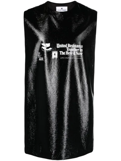 Courrèges Resistance-print high-shine sleeveless vest