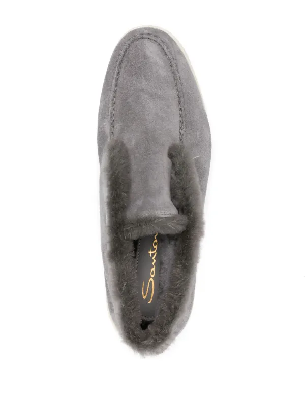 ショートブーツ・ブーティ Santoni Dove Grey Suede Ankle Boots Santoni Lace-up boots DEVELOP in gray