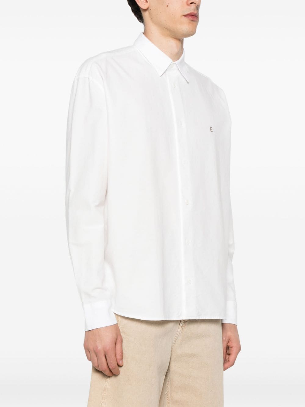 Shop Etudes Studio Lyrique Ls Accent Cotton Shirt In White