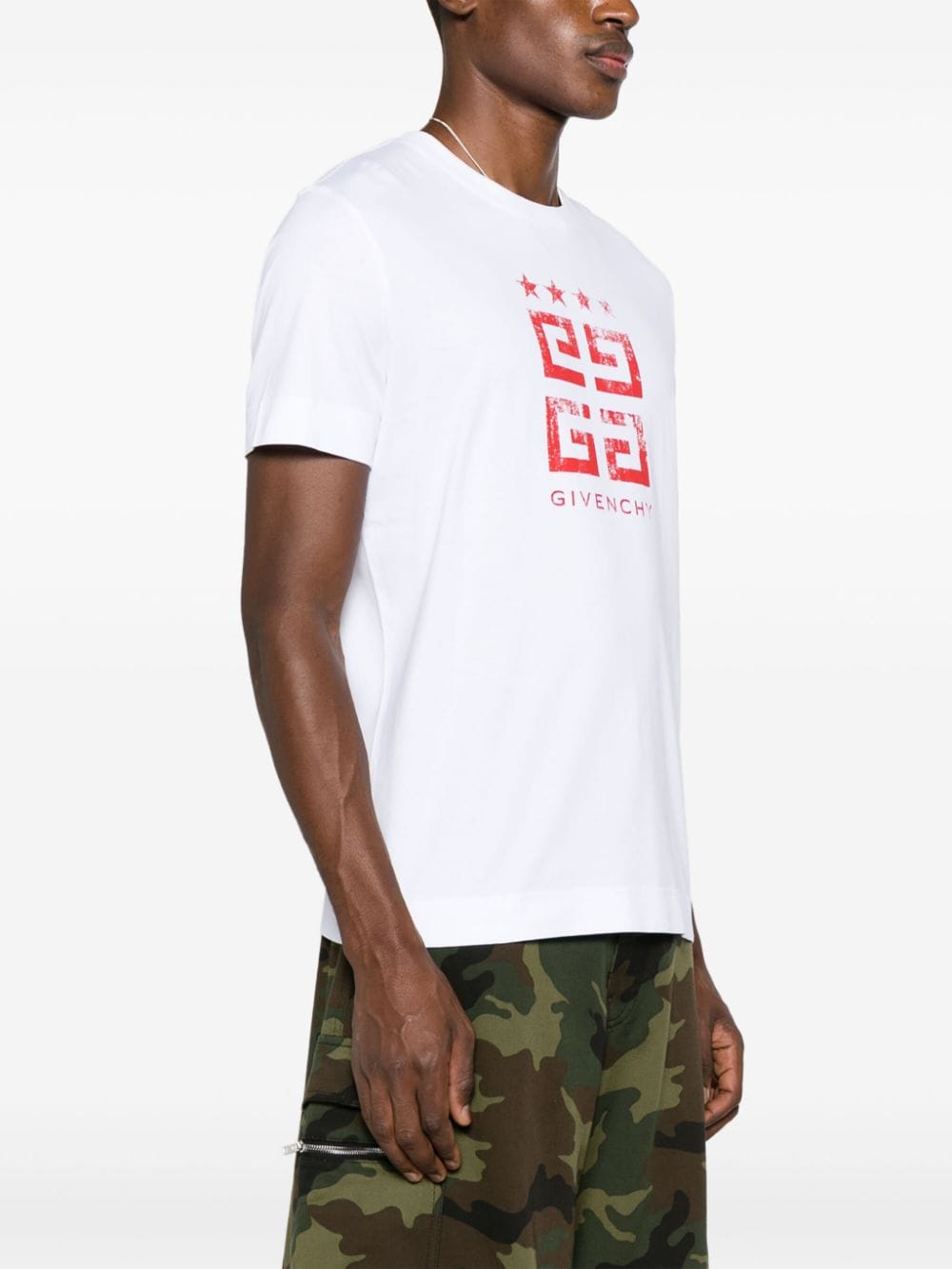 Shop Givenchy 4g-print Cotton T-shirt In White