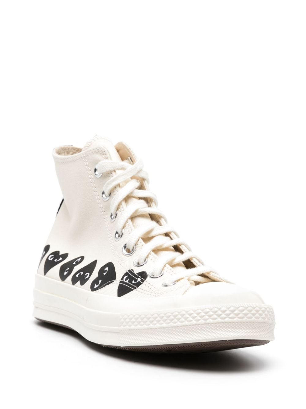 Comme Des Garçons Play x Converse Chuck 70 high-top cotton sneakers - Beige
