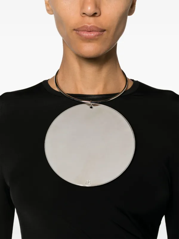 Courr ges circular pendant Tube Necklace Farfetch