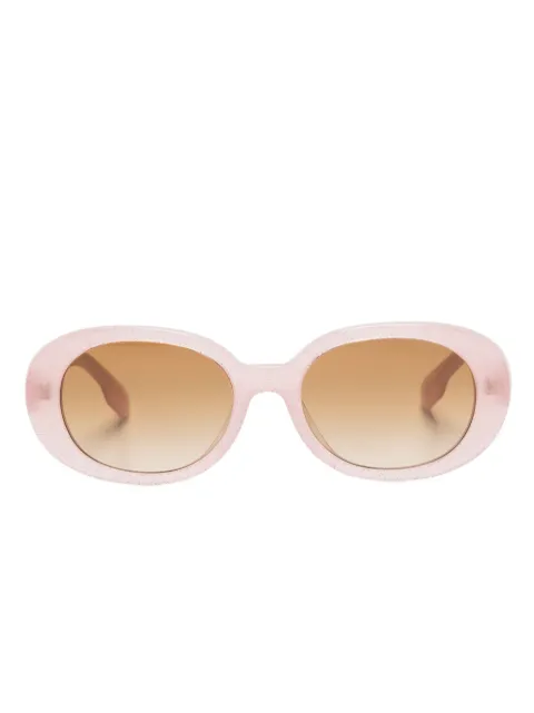 Burberry Kids logo-lettering oval-frame sunglasses