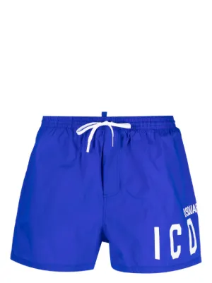 Dsquared2 logo print drawstring waist Swim Shorts Farfetch