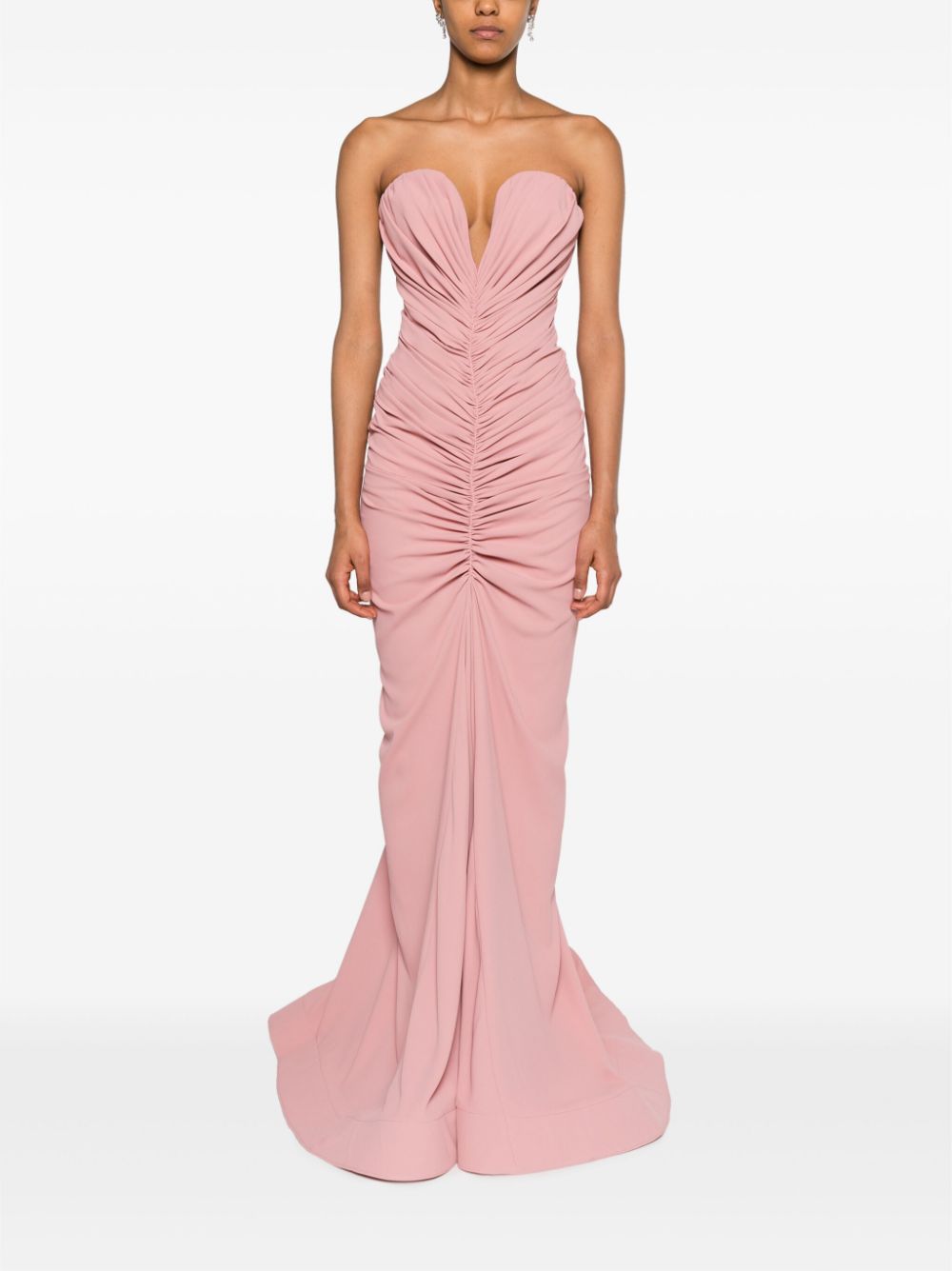 Ana Radu corset strapless satin gown dress - Roze