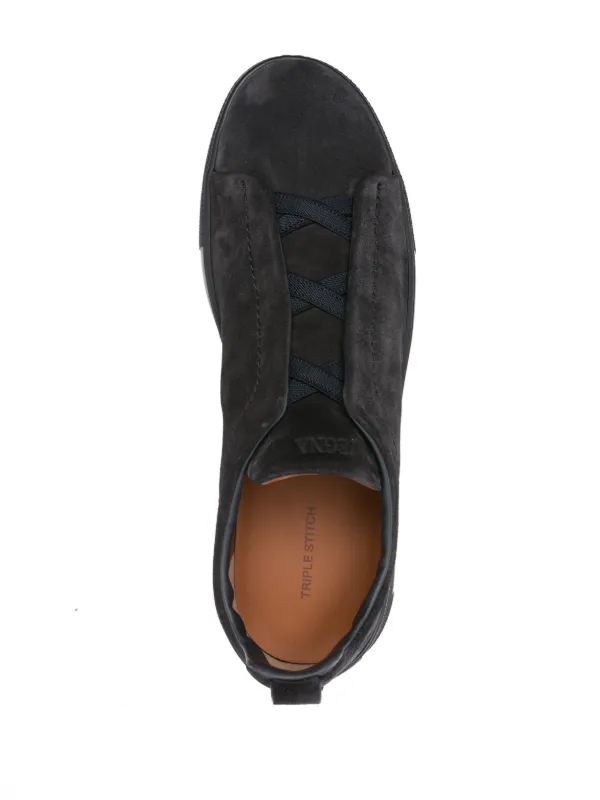 【関税込み】ZEGNA ブルー スエード Triple Stitch スニーカー Zegna Triple Stitch スニーカー | ブルー | FARFETCH JP