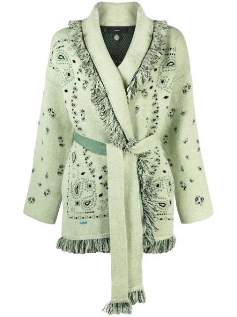 Alanui Icon bandana-jacquard cashmere cardigan Women