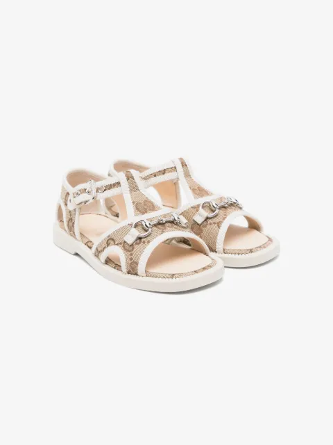 Gucci Kids Horsebit canvas sandals