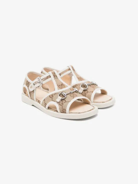 Gucci Kids Horsebit canvas sandals