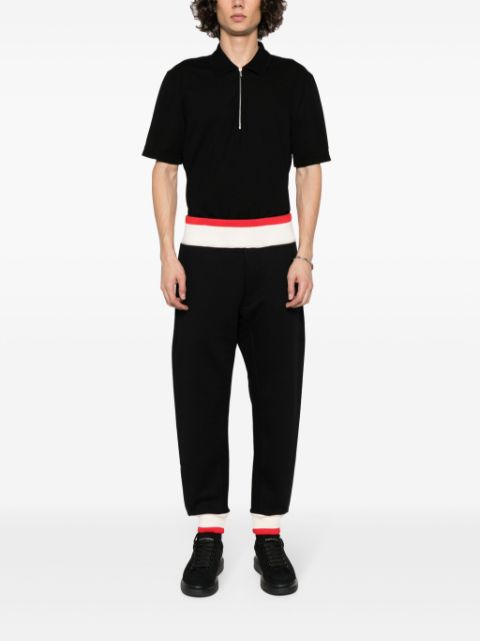 logo-print strap cotton track pants