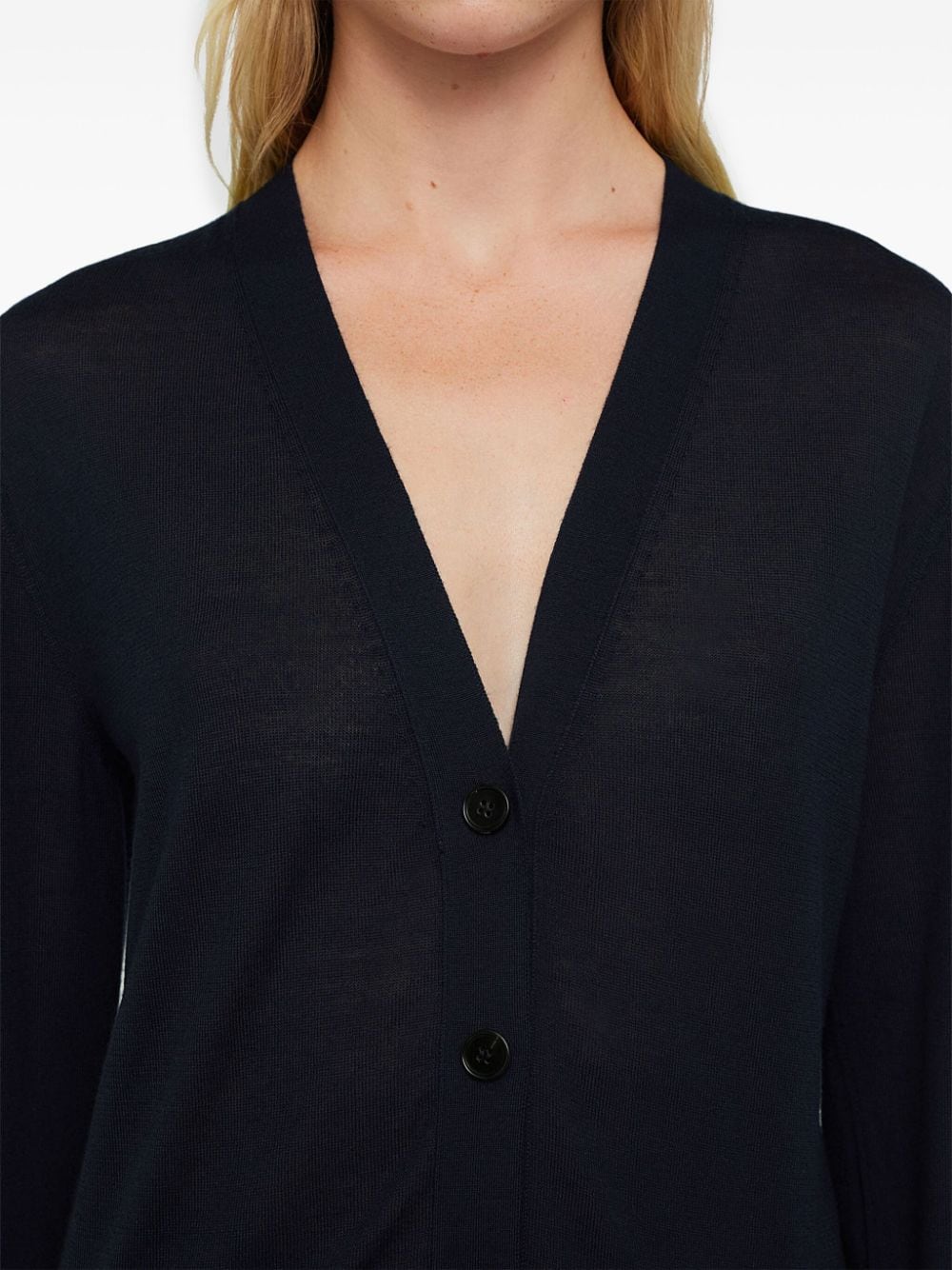 Shop Jil Sander V-neck Cashmere Cardigan In Blue