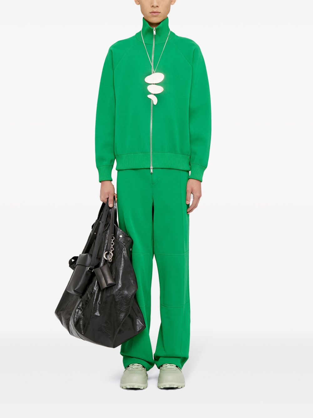 Shop Jil Sander Zip-fastening Knitted Jacket In Green