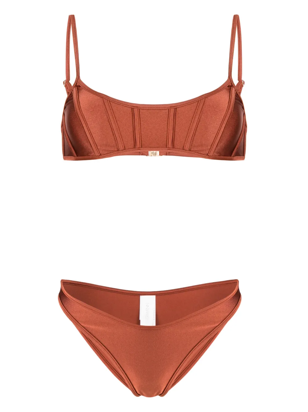 Zimmermann Alight Corset Two Piece Bikini In Terracotta In Brown