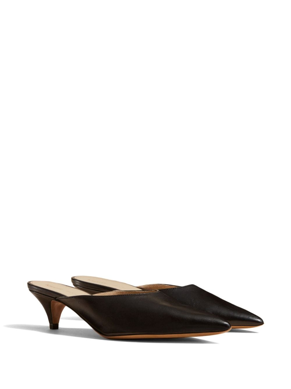 Shop Khaite The River 45mm Leather Mules In Black