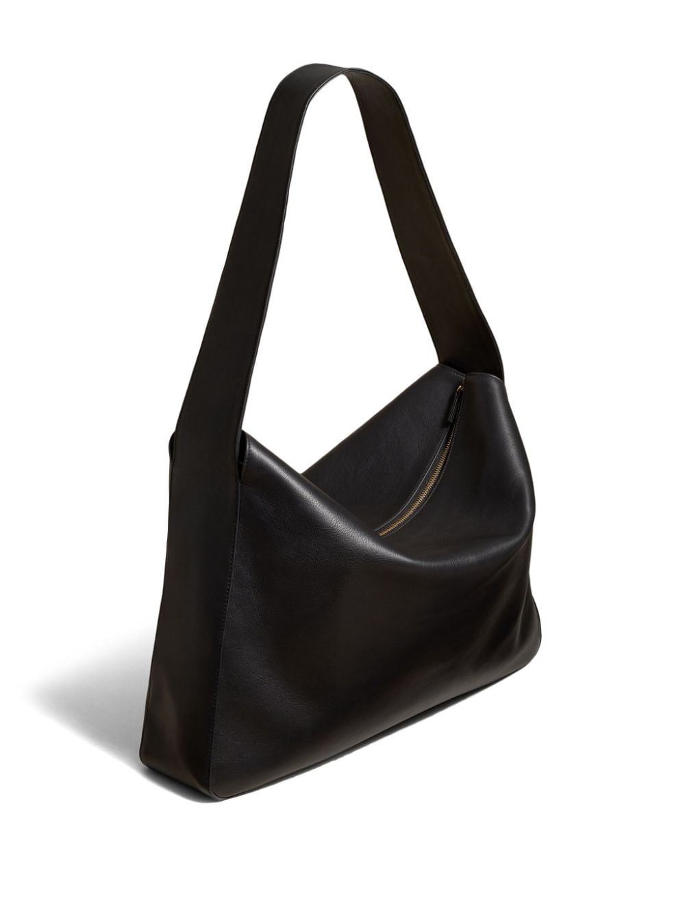 Shop Khaite The Large Elena Leather Shoulder Bag In Schwarz