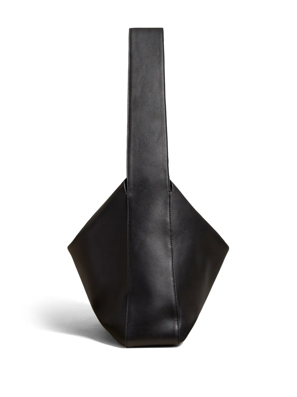 Shop Khaite The Large Elena Leather Shoulder Bag In Schwarz