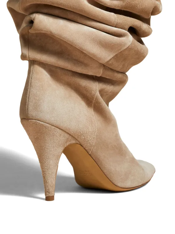 KHAITE The River 90mm Suede knee-high Boots | Neutrals