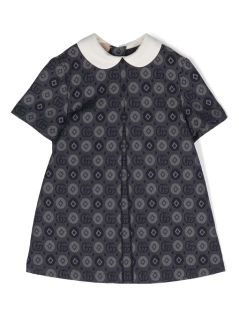 Gucci Kids платье с геометричным принтом и логотипом Double-G