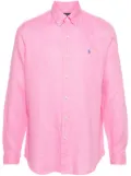 Polo Ralph Lauren buttoned-down slim-cut linen shirt - Pink