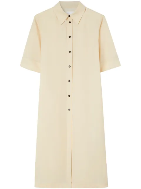 Jil Sander wool gabardine long shirt