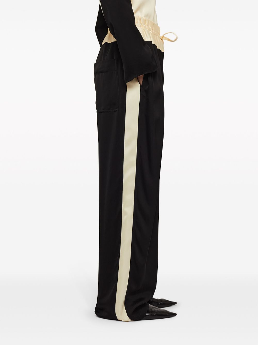 Shop Jil Sander Panelled Drawstring Straight-leg Track Pants In Black