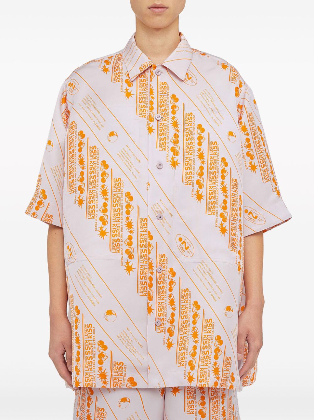 Jil Sander Overhemd met grafische print Roze
