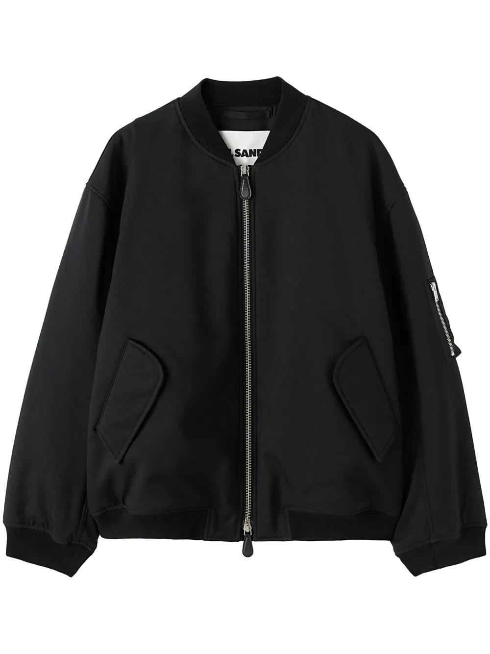 Shop Jil Sander Padded Gabardine Bomber Jacket In Black