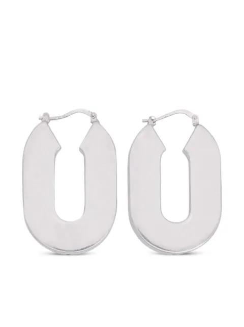 Jil Sander logo-engraved hoop earrings