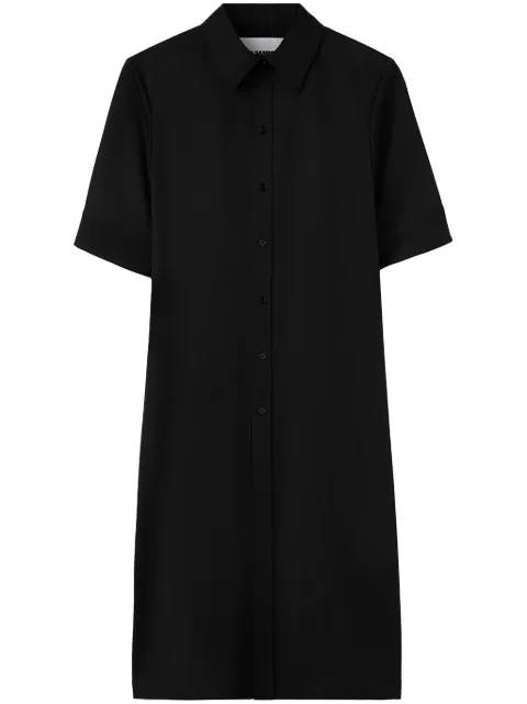Jil Sander wool gabardine long shirt
