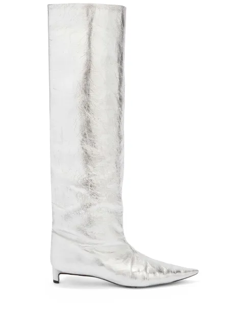 Jil Sander 30mm metallic knee boots