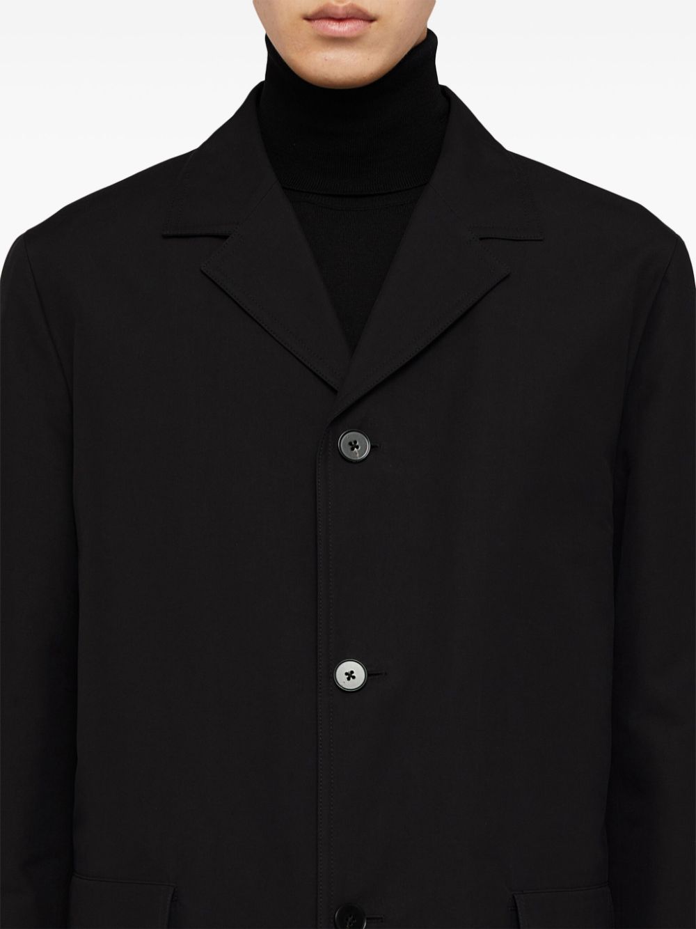 Shop Jil Sander Deconstructed Cotton Shirt Jacket In 黑色