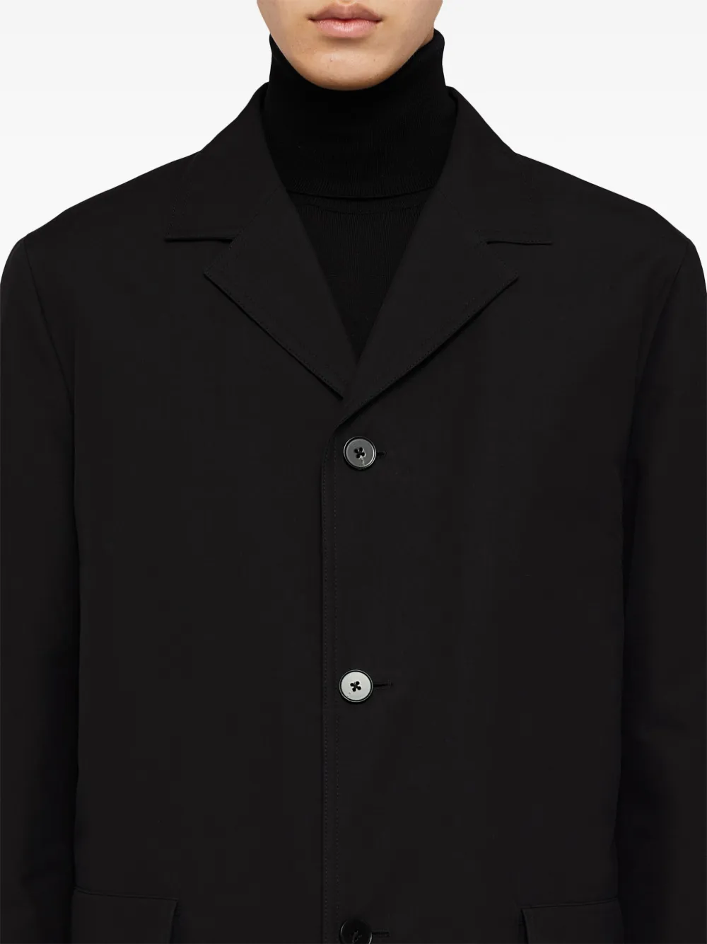 Shop Jil Sander Deconstructed Cotton Shirt Jacket In 黑色