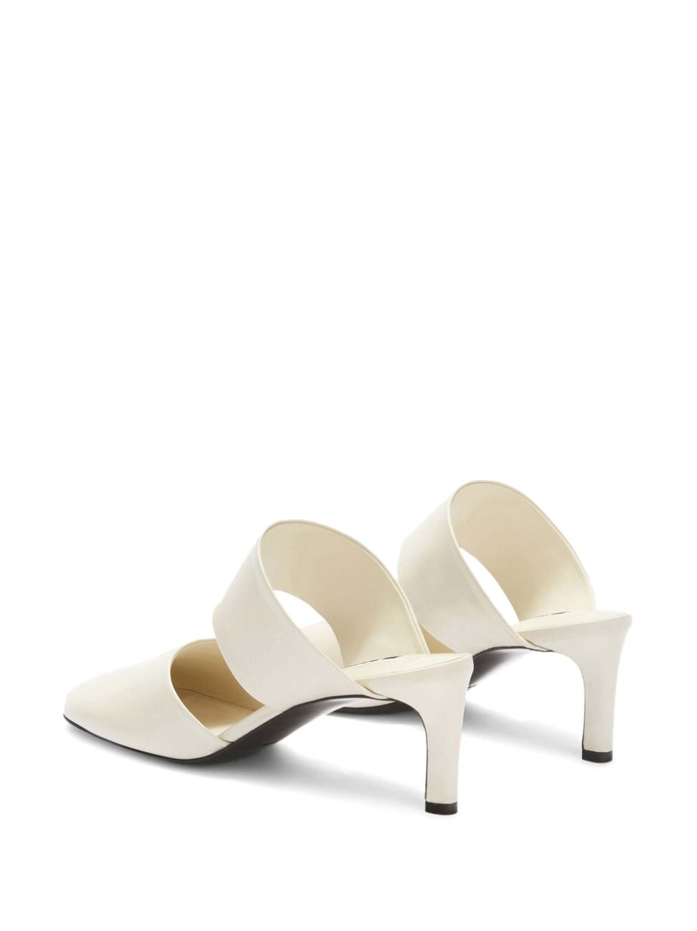 Shop Jil Sander Almond-toe Leather Mules In White