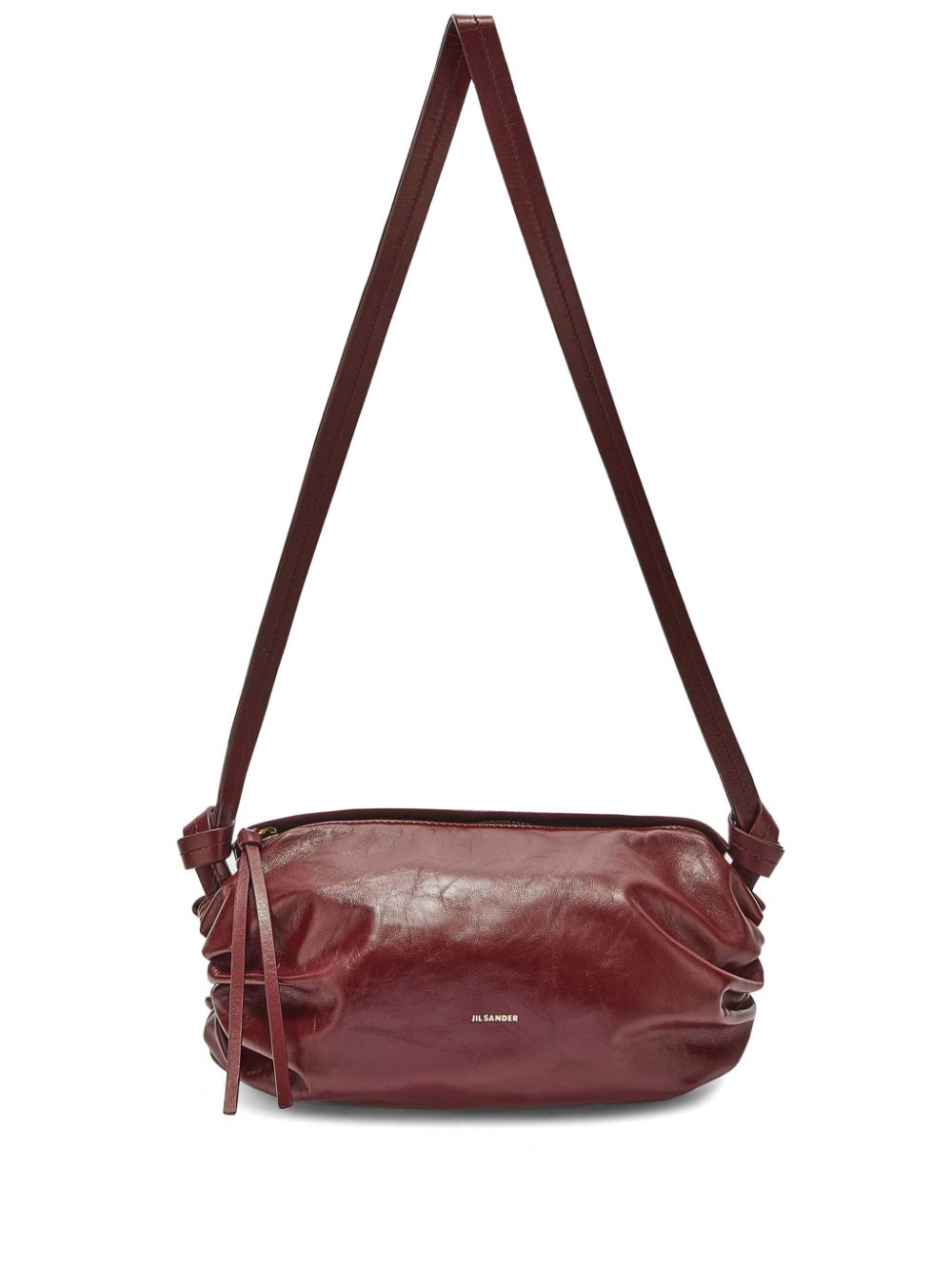 Jil Sander Logo-print Leather Crossbody Bag In Red