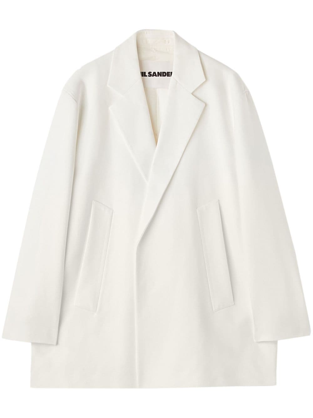 Jil Sander Deconstructed Single-breasted Blazer In White