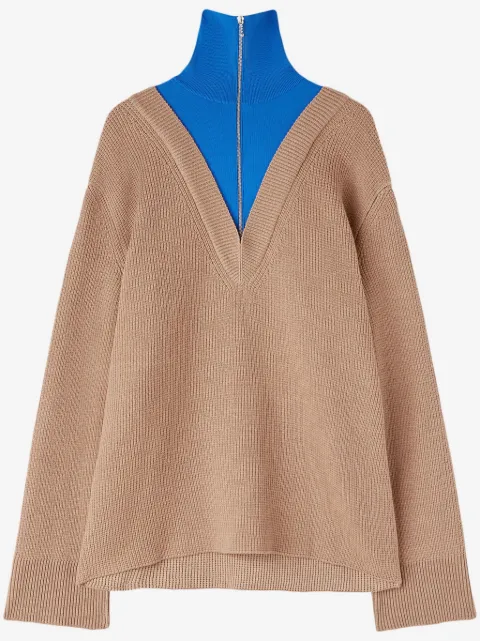 Jil Sander layered-design wool-blend jumper