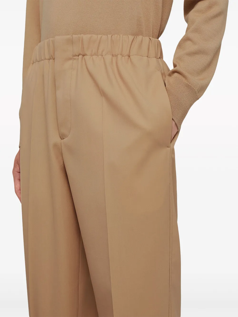 Jil Sander Pantalon met elastische tailleband Bruin