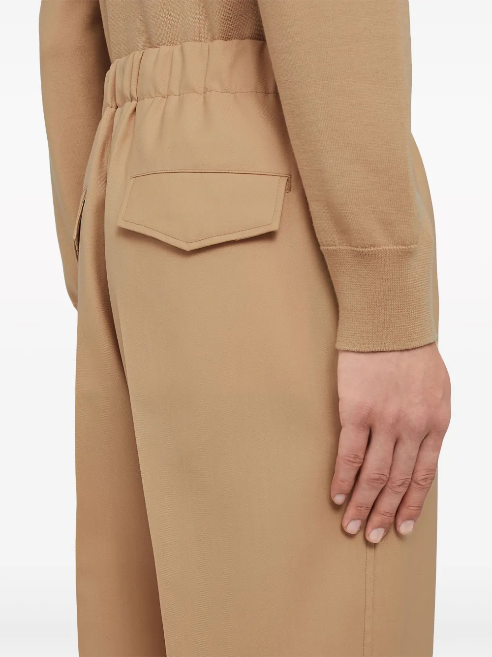Jil Sander Pantalon met elastische tailleband Bruin
