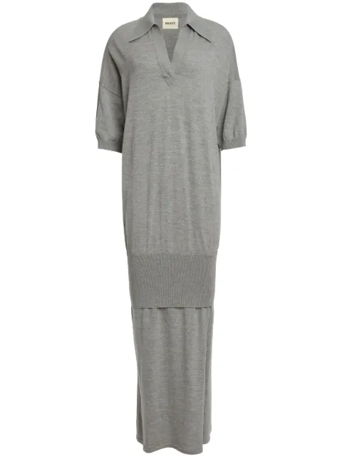 KHAITE vestido largo de tejido fino The Rue