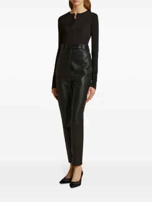 KHAITE レザー ストレートレッグ クロップドパンツ KHAITE（ケイト）パンツ - FARFETCH