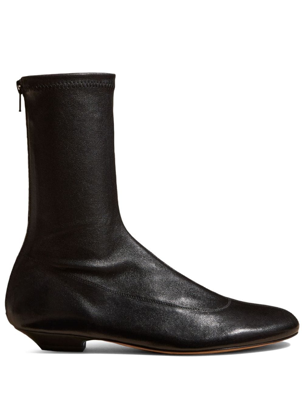 Shop Khaite The Apollo Leather Ankle Boots In Black